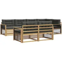 vidaXL Buiten bank set 7 st Wit en antracietkleurig Polyester