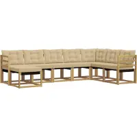 vidaXL Buiten bank set met kussen 8 pcs Wit en Beige