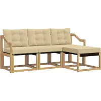 vidaXL Buiten bank set 4 st Wit en Beige