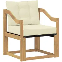 vidaXL Buitensofa Massief Acacia Hout Wit en crèmekleurig