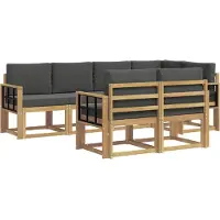vidaXL Buiten bank set 7 st Wit en antracietkleurig Polyester