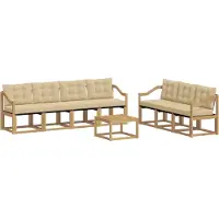 vidaXL Buiten bank set 8 st Wit en Beige