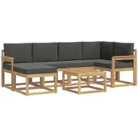 vidaXL Buiten bank set 7 st Wit en antracietkleurig
