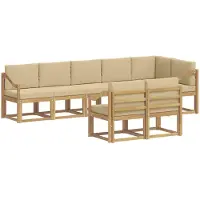 vidaXL Buiten bank set 8 st Wit en Beige Polyester