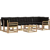 vidaXL Buiten bank set 8 st Wit en zwart