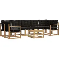 vidaXL Buiten bank set 8 st Wit en zwart