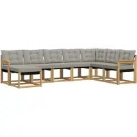 vidaXL Buiten bank set 8 st Wit en Lichtgrijs