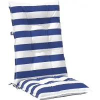 vidaXL Buitenkussen 2 st Stof Blauw en Wit 120 x 50 x 7 cm