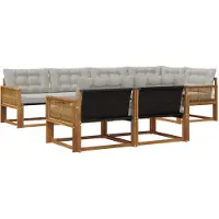 vidaXL Buiten bank set 7 st Naturel en lichtgrijs