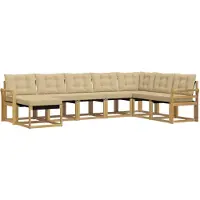 vidaXL Buiten bank set 8 st Wit en Beige