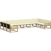 vidaXL Buiten bank set 10 st Wit en crèmekleurig