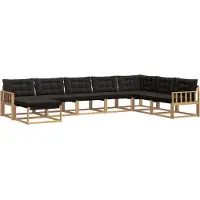 vidaXL Buiten bank set 8 st Wit en zwart Massief Acacia Hout