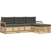 vidaXL Buiten bank set 4 st Wit en antracietkleurig Polyester