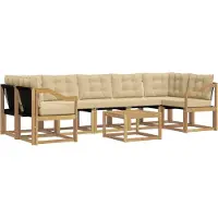 vidaXL Buiten bank set 8 st Wit en Beige