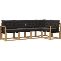 vidaXL Buiten bank set 5 st Wit en zwart