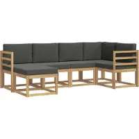 vidaXL Buiten bank set 6 st Wit en antracietkleurig Polyester