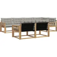 vidaXL Buiten bank set 7 st Wit en Lichtgrijs