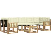 vidaXL Buiten bank set 8 st Massief Acaciahout en Textilene