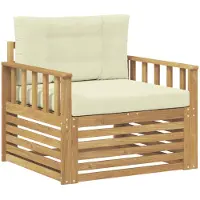 vidaXL Buitensofa Polyester Wit en crèmekleurig