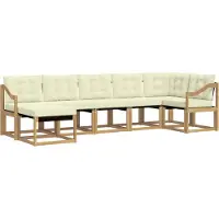 vidaXL Buiten bank set 7 st Wit en crèmekleurig