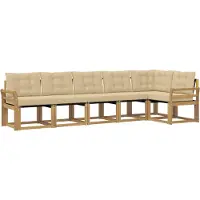 vidaXL Buiten bank set 6 st Wit en Beige