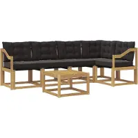 vidaXL Buiten bank set 6 st Wit en zwart
