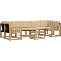 vidaXL Buiten bank set 8 st Wit en Beige