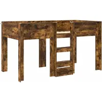 vidaXL Stapeld bed voor kids Rook Eiken 90 x 190 cm Bewerkt hout