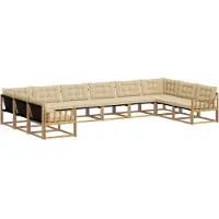 vidaXL Buiten bank set 10 st Wit en Beige