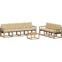 vidaXL Buiten bank set 8 st Wit en Beige