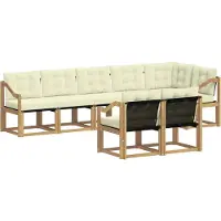 vidaXL Buiten bank set 8 st Wit en crèmekleurig