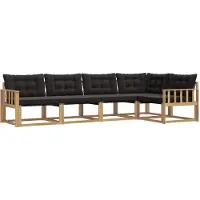 vidaXL Buiten bank set 5 st Wit en zwart