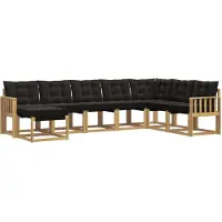 vidaXL Buiten bank set 8 st Wit en zwart