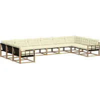 vidaXL Buiten bank set 10 st Wit en crèmekleurig