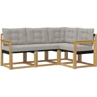 vidaXL Buiten bank set 4 st Wit en Lichtgrijs