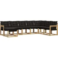 vidaXL Buiten bank set 8 st Wit en zwart