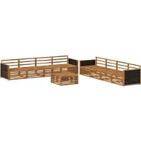 vidaXL Buiten bank set 9 st Naturel Massief acaciahout