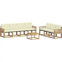 vidaXL Buiten bank set 8 st Wit en crèmekleurig