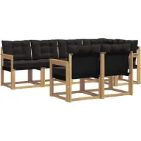 vidaXL Buiten bank set 7 st Wit en zwart