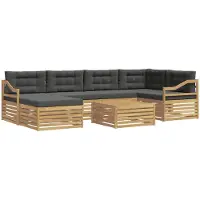 vidaXL Buiten bank set 7 st Wit en antracietkleurig