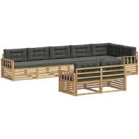vidaXL Buiten bank set 8 st Wit en antracietkleurig Polyester