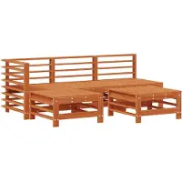 vidaXL Tuin loungeset 5 st Waskleur Bruin Massief grenenhout