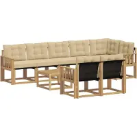 vidaXL Buiten bank set 9 st Wit en Beige