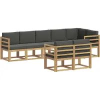 vidaXL Buiten bank set 8 st Wit en antracietkleurig Polyester