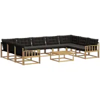 vidaXL Buiten bank set 10 st Wit en zwart