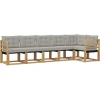 vidaXL Buiten bank set 6 st Wit en Lichtgrijs