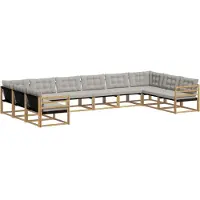 vidaXL Buiten bank set 10 st Wit en Lichtgrijs
