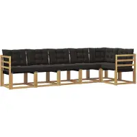 vidaXL Buiten bank set 6 st Wit en zwart