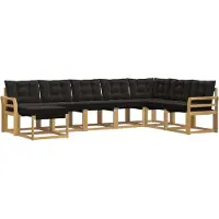 vidaXL Buiten bank set 8 st Wit en zwart