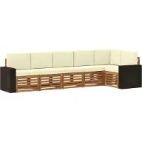 vidaXL Buiten bank set 6 st Natuurlijk en Crème Polyester